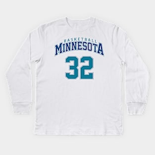 Minnesota Basketball - Player Number 32 Kids Long Sleeve T-Shirt